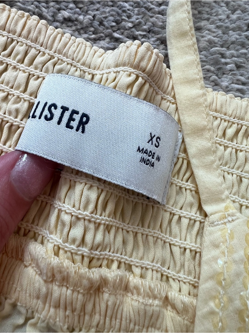 Hollister Butter Yellow Y2K Lace Embroidered Babydoll Cami XS - Picture 4 of 5